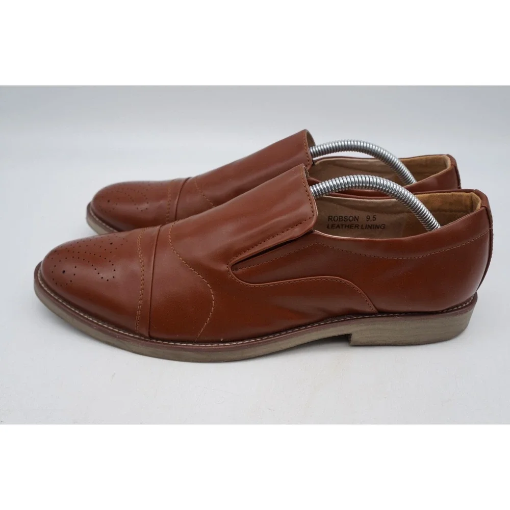 Flying Deer Robson Dress Shoes Slip On Oxford Brown Mens Size 9.5